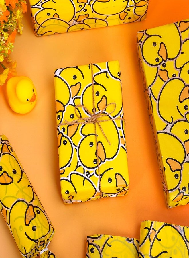 FYSUIMU 100 Sheets Rubber Duck Tissue Paper Yellow Cartoon Duck Gift Wrapping Paper Cute DIY Art Crafts Tissue for Birthday Baby Shower Holidays, 13.8 x 19.7 Inch - Image 5